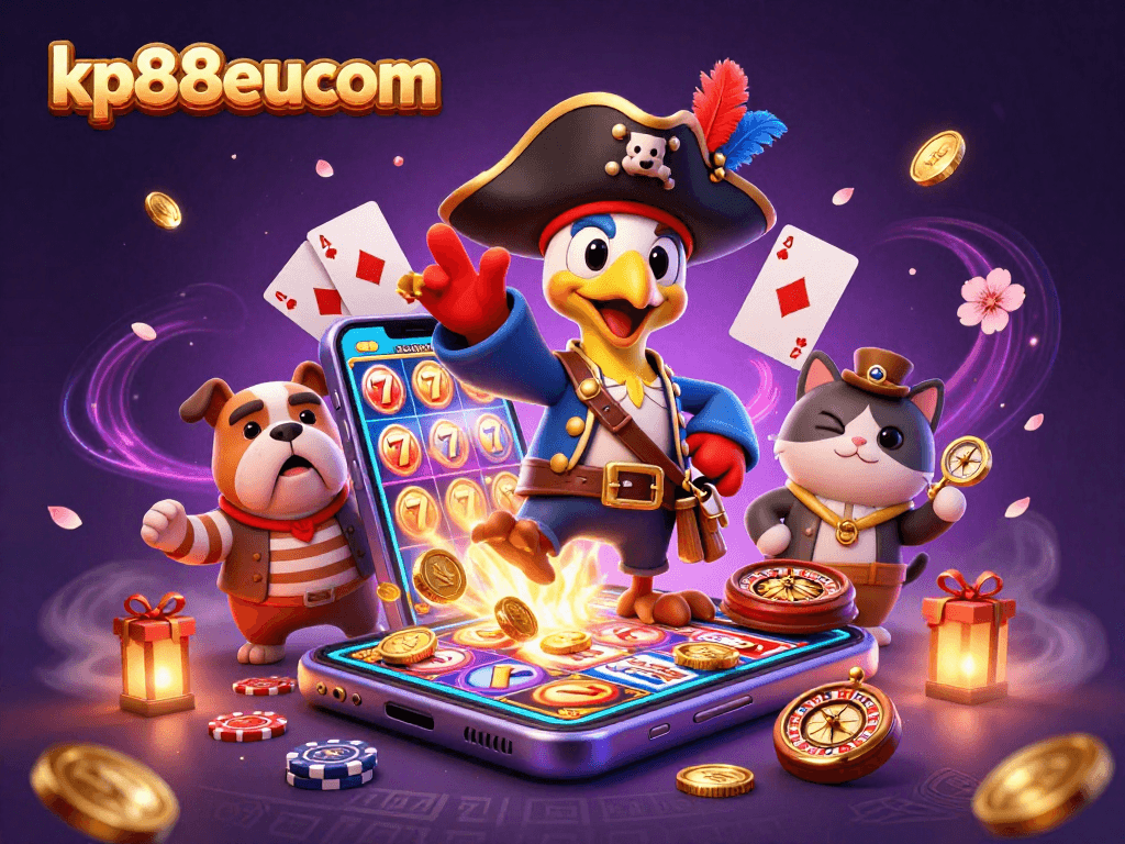 Experience dynamic slots and games with kp88eucom, featuring lively characters and action-packed visuals