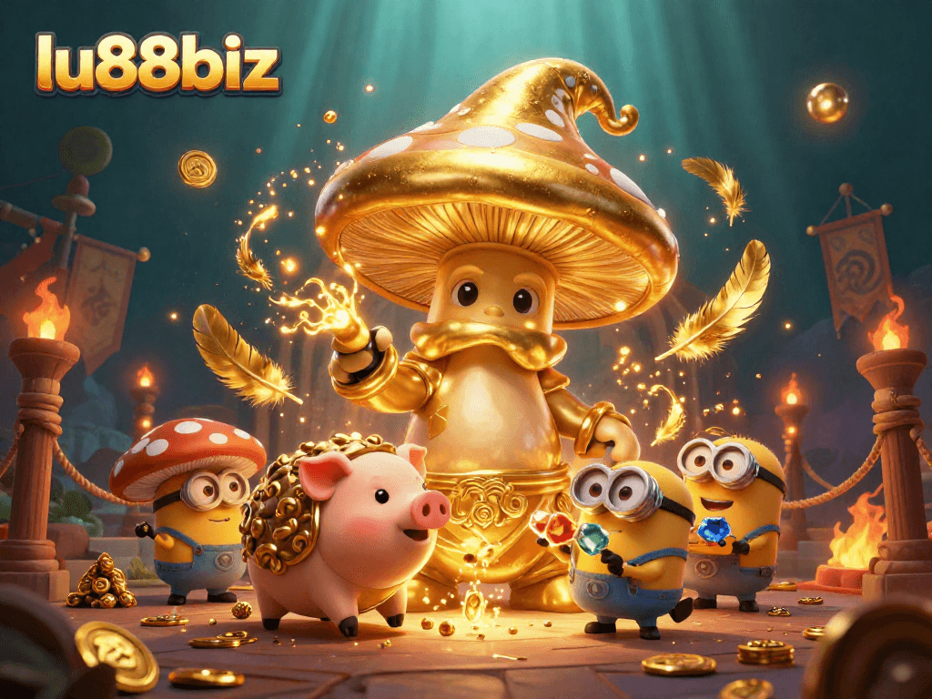 Experience the magical treasure hunt at lu88biz with enchanting golden elements and dynamic casino action.