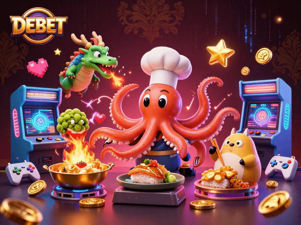 Engage with DEBET through vibrant 3D casino characters and dynamic gaming elements.