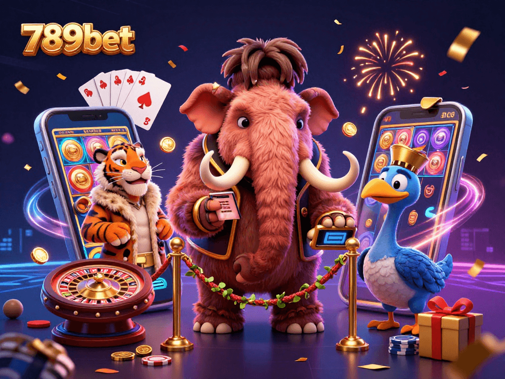 Experience the thrilling activities at 789bet with a bouncer, VIP guests, and lively casino elements.