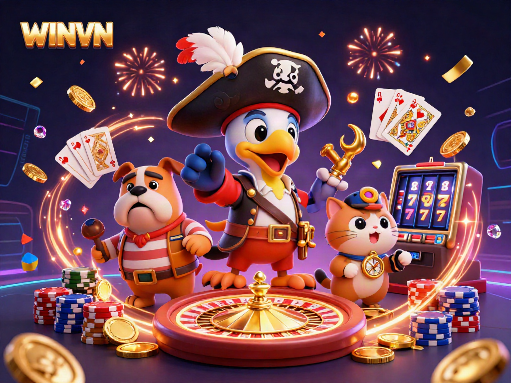 Experience thrilling gameplay at WINVN with a pirate captain and exclusive casino games