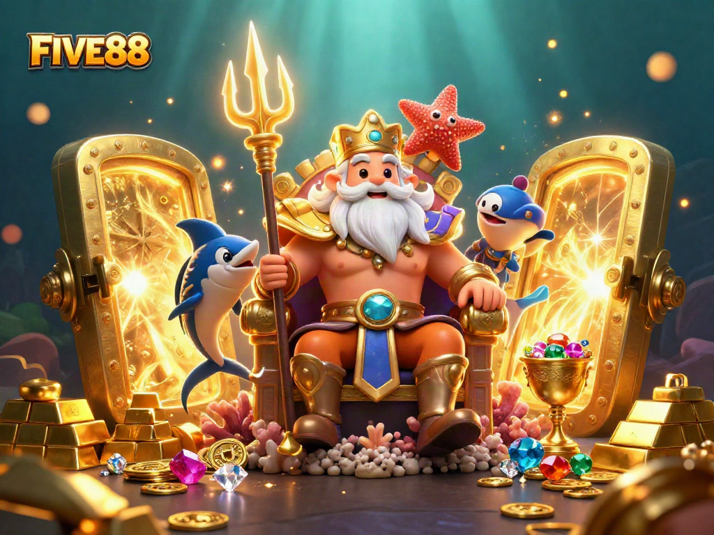 Experience thrilling wins at FIVE88 with Neptune, the sea king, amidst treasures and games.