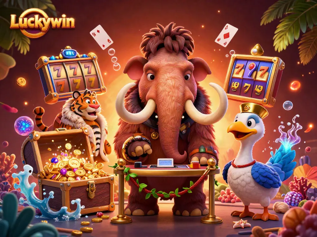 Experience the thrill of Luckywin casino with vibrant characters and exciting gaming elements.