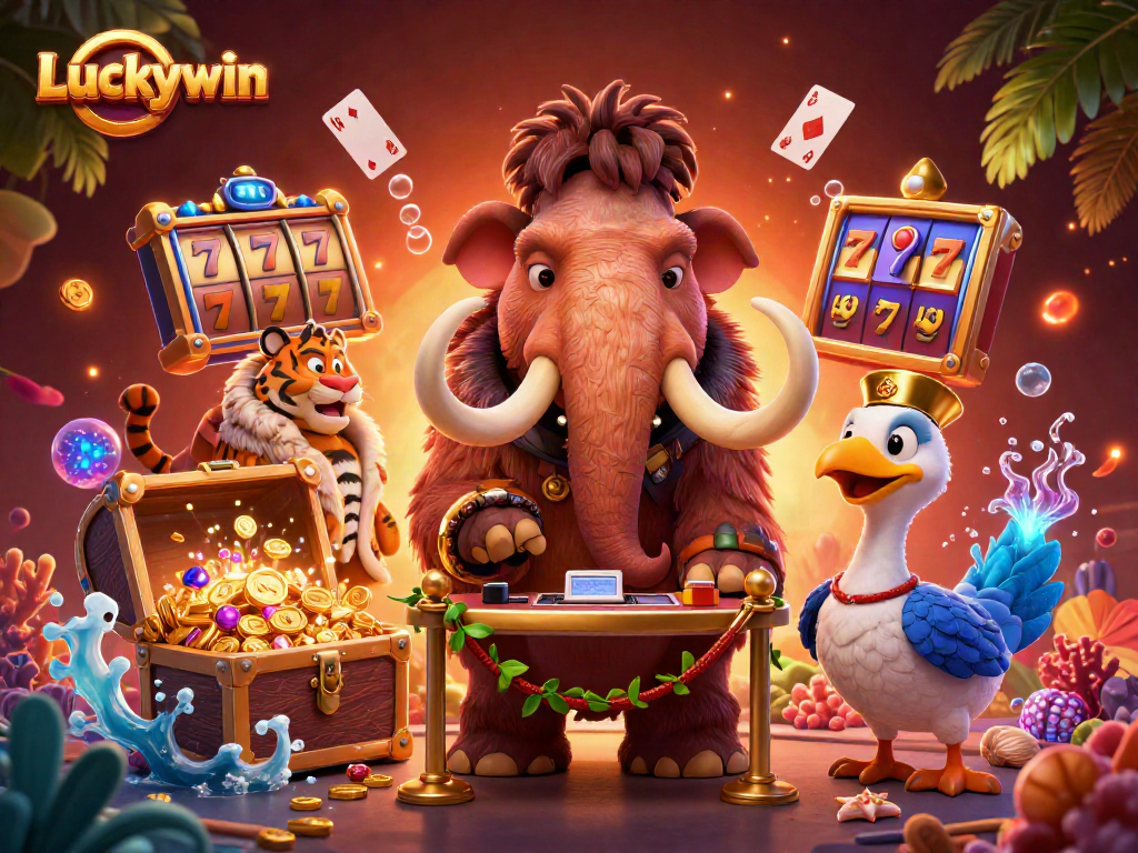 Experience the thrill of Luckywin casino with vibrant characters and exciting gaming elements.