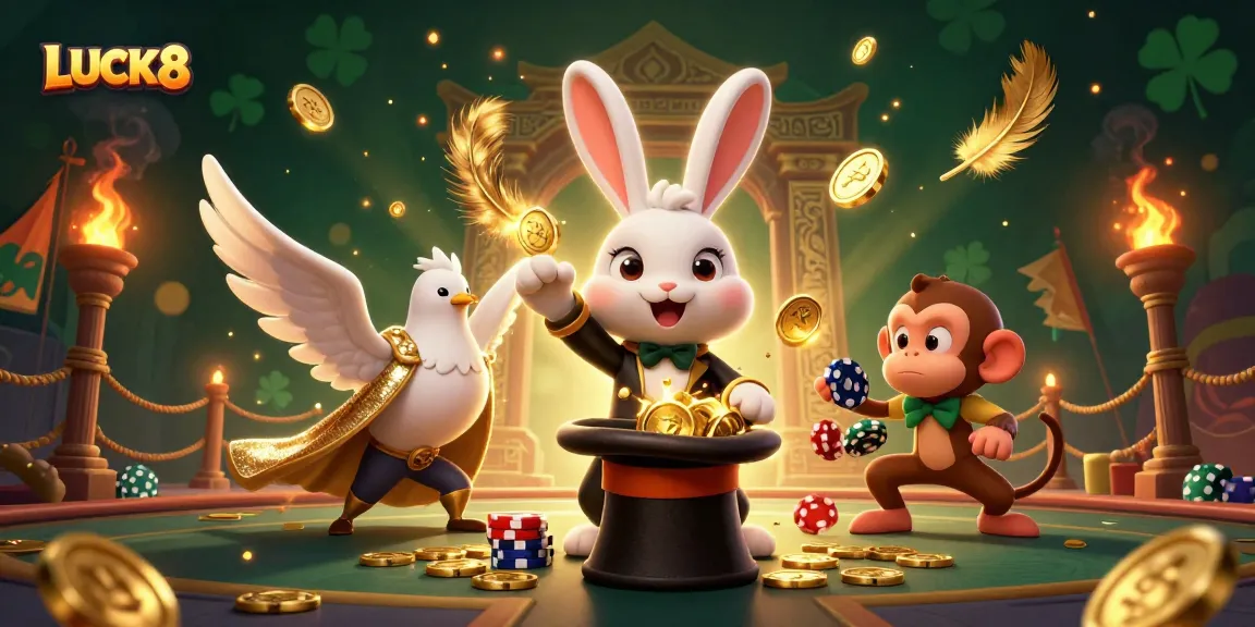 LUCK8 khuyến khích chơi cá cược với thỏ ma thuật và các đồng xu vàng rực rỡ.
