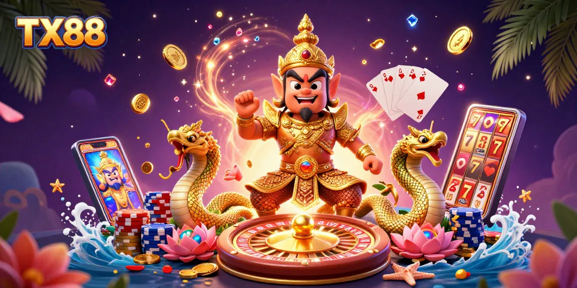 Engage in thrilling gameplay at TX88, featuring vibrant guardians and dynamic casino elements.