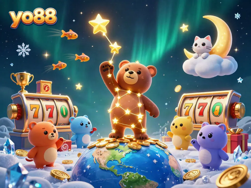 Experience thrilling gameplay and jackpots at yo88 with vibrant casino elements in an enchanting scene