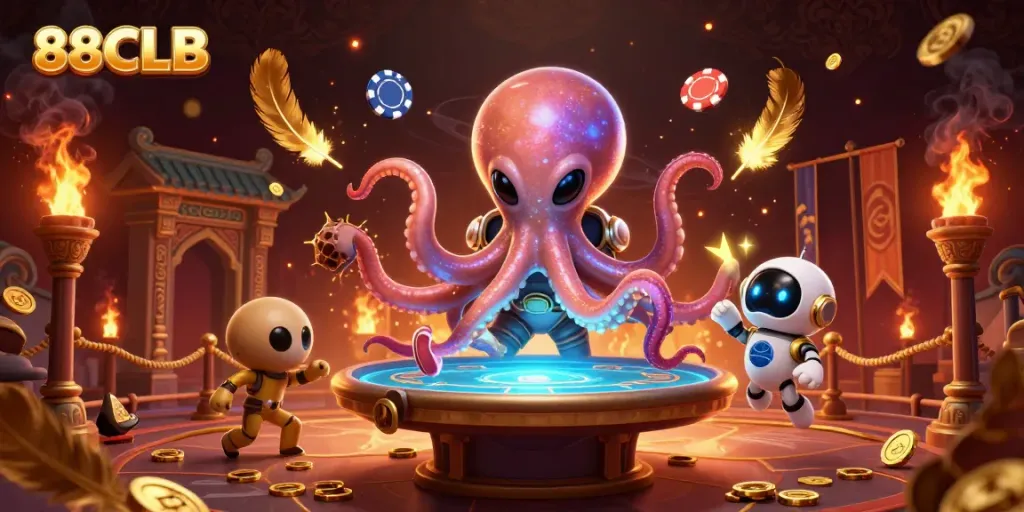Play poker with the alien octopus at 88CLB's thrilling virtual casino.