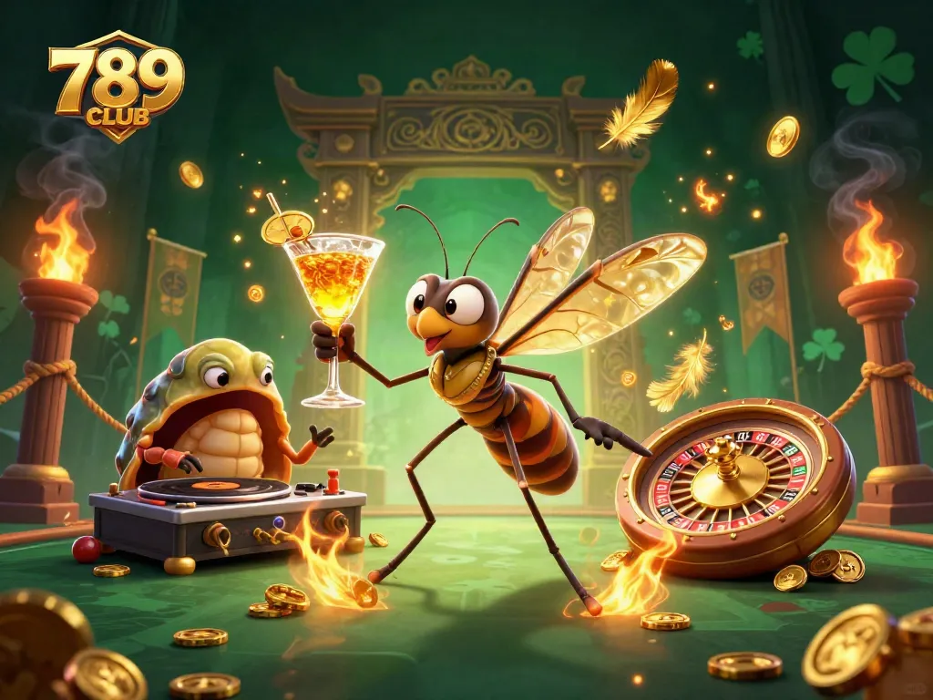 Experience the excitement at 789CLUB with vibrant 3D characters like a casino mascot and trilobite DJ.