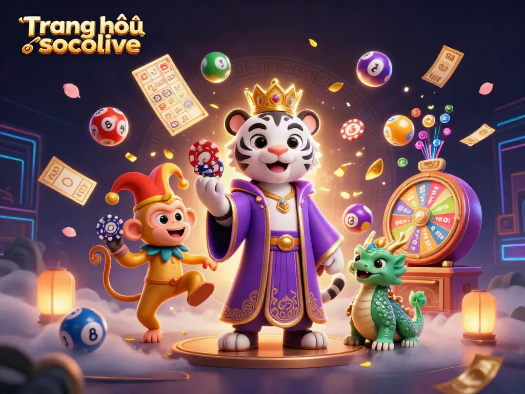 Engage with opportunities at Trang chủ socolive featuring a majestic white tiger, playful monkey, and dynamic gaming elements.