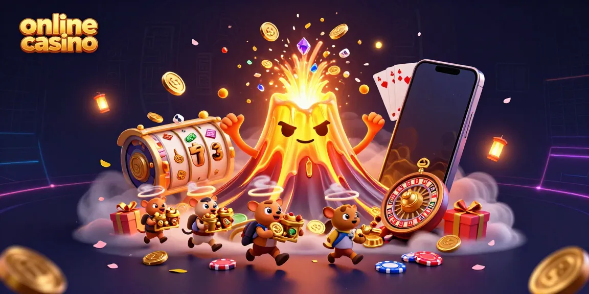 Experience thrilling adventures with animations from an online casino volcano eruption.