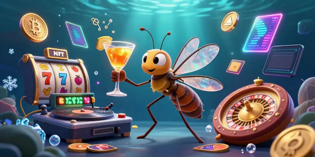 Experience the thrill of casino gaming with 8xbet's vibrant scene featuring unique characters and rich gaming elements.