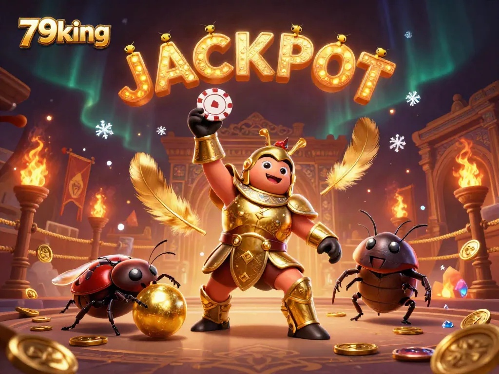 Experience the vibrant victory at 79king with beetles celebrating a jackpot in a dynamic casino scene.