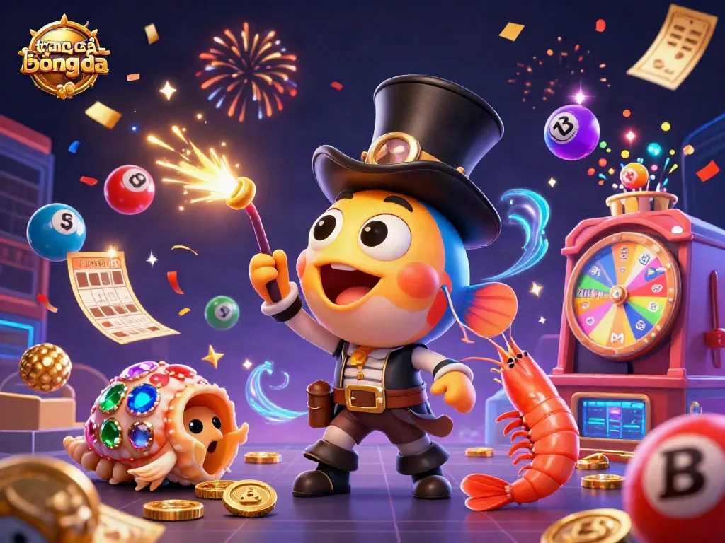 Engaging 3D illustration of anglerfish attracting coins in sports betting context of trang cá độ bóng đá.