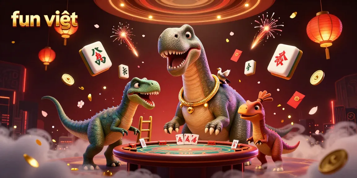 Engage in fun việt activities with a dynamic casino illustration featuring playful characters.
