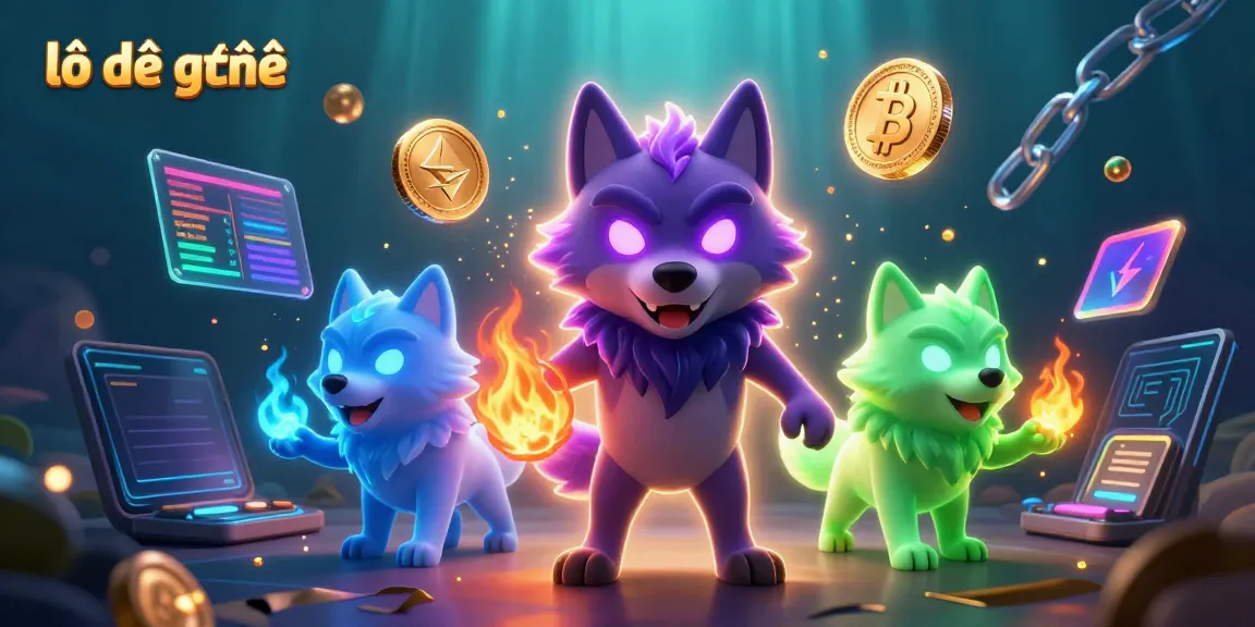 Experience the excitement of lô đề trực tuyến with ethereal wolves and glowing crypto coins.