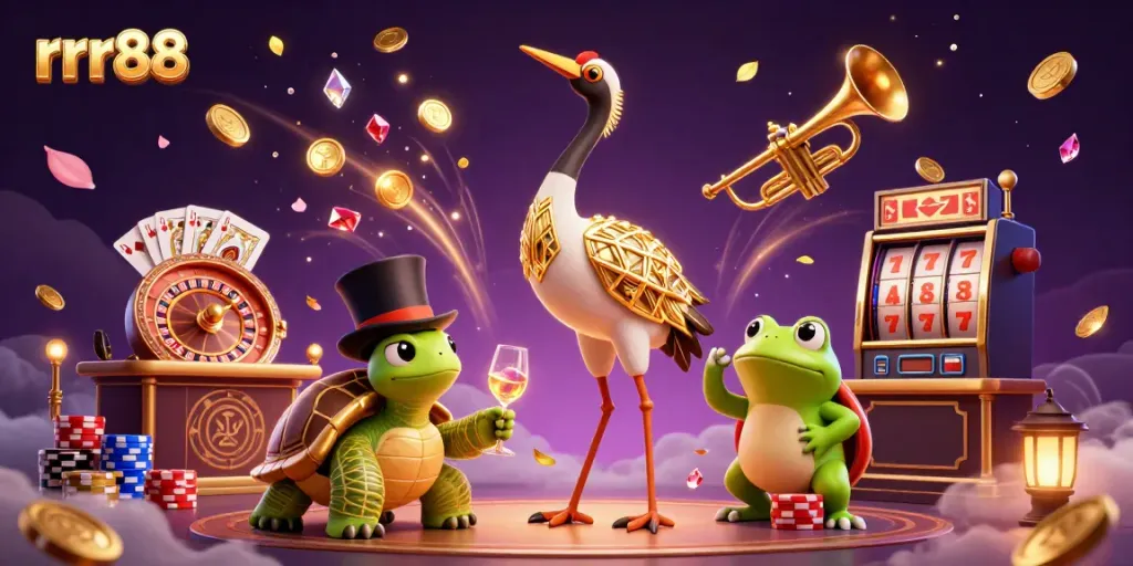 Experience the excitement of rrr88 in this vibrant casino scene with dynamic characters and rich details.